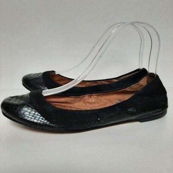 SAM EDELMAN Bina Ballet Flats Black Reptile Sz 6.5 M - Picture 3 of 12
